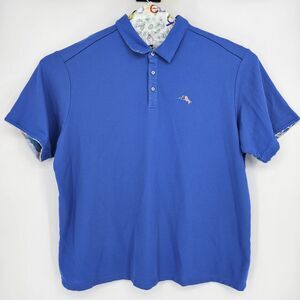 Tommy Bahama Polo‎ Shirt Mens 2XL Blue IslandZone Flag Marlin Golf Casual USA